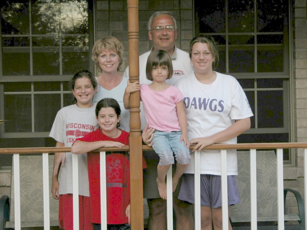 Kuckkahn family, from left, Makenzy, Mary, Molly, Todd, Morgan and Megan.